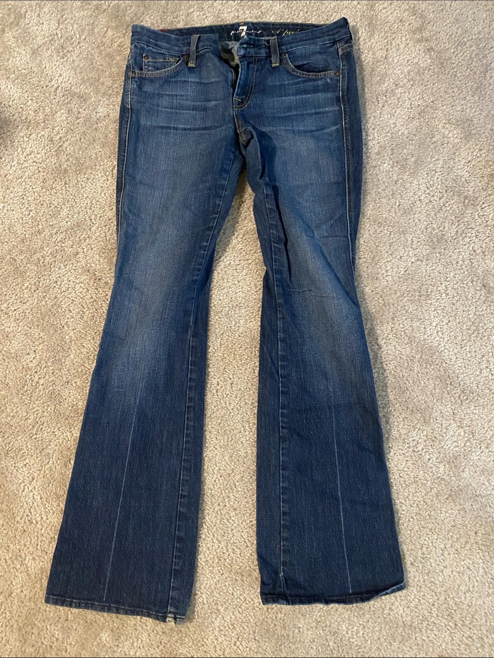 7 For All Mankind Dark Blue Flare Jeans